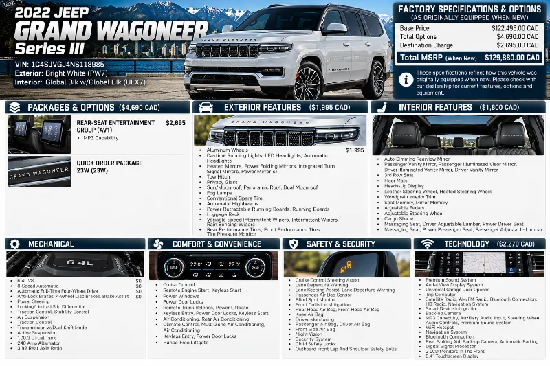 2022 JEEP Grand Wagoneer angle 3