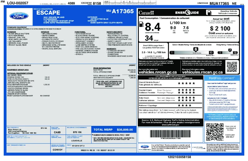 2021 FORD Escape angle 3