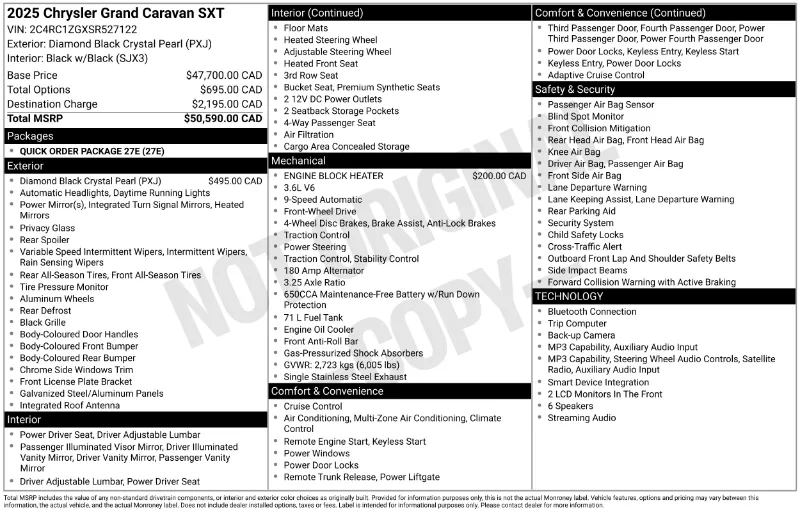 2025 CHRYSLER Grand Caravan angle 3